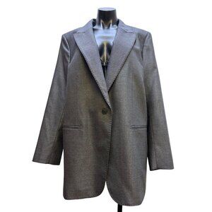NWT Lafayette 148 Gray Single-Button Blazer Jacket Size 16